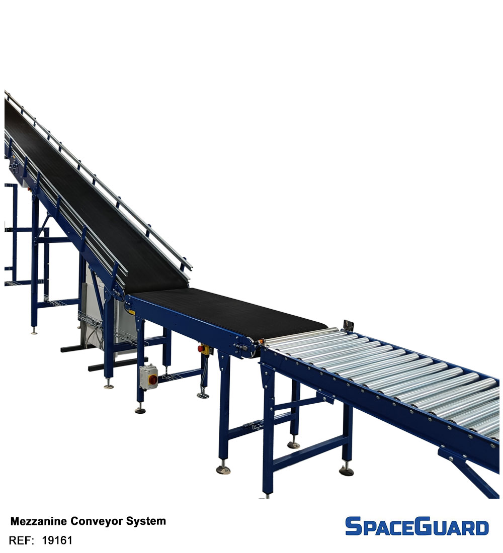 Incline mezzanine conveyor